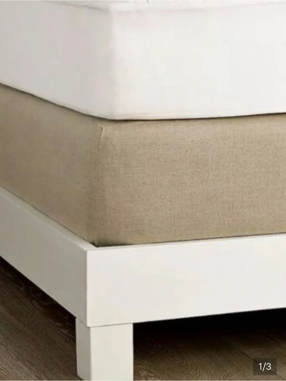 West Elm Linen Cotton King Box Spring Cover NWT, Warm White
